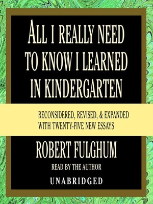 robert fulghum all i really need to know